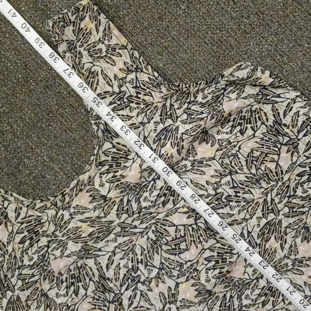 🖤VTG Flax by Jeanne Engelhart🖤 - Black/Tan Floral Print Sleeveless Dress - Picture 13 of 14